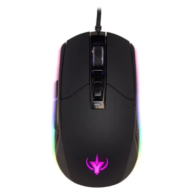 Image of SPYCO Action MO 101, Ergonomic Gaming Mouse, 7200 DPI, RGB Light with 6 Chromatic Effects, Weight 123 Grams, 7 Programmable Buttons, Braided Wire