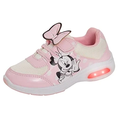 Image of Disney Girls Minnie Mouse Light Up Trainers EU 31/12 UK Child Pink