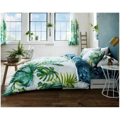 Image of GC GAVENO CAVAILIA Tropical Leaf Bedding &amp; Linen Set, Reversible Duvet Cover King Size, Ultra Soft Comforter Multi