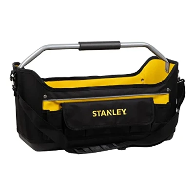 Image of STANLEY Open Tool Bag Tote, Waterproof Base, Multi Pockets Storage Organiser with Shoulder Strap, 22 Inch, 1 70 319