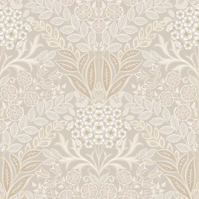 Image of Arts Floral Beige Wallpaper Flowers Leaves Botanical Naturistic Textured Stylish Paste The Wall Vinyl