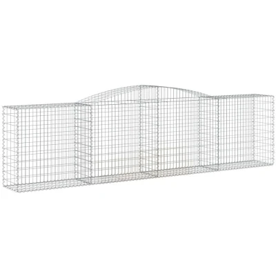 Image of vidaXL Arched Gabion Baskets 2 pcs 400x50x100/120 cm Galvanised Iron