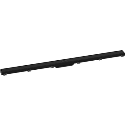 Image of hansgrohe 56042670 RainDrain Match Complete Set Shower Drain 1200 with Height Adjustable Frame Matte Black channel, 120 cm