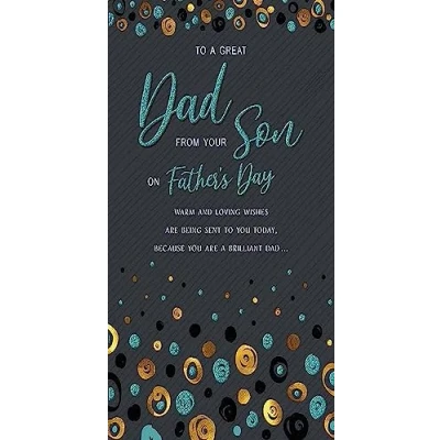 Image of Regal Publishing Modern Father&#039;s Day Card Dad from Son 9 x 6 inches, C88393