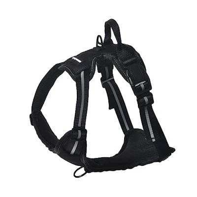Image of Amazon Basics Dog Harness, No Pull Adjustable Front Clip Vest with Reflective Stripes for Dark night, X Large, Black