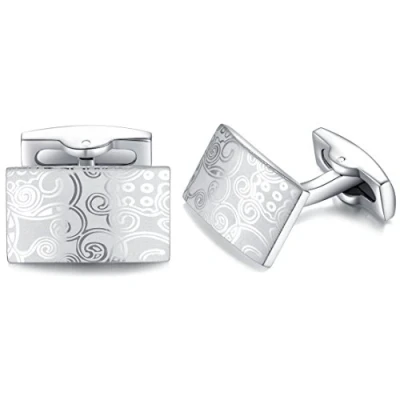 Image of HONEY BEAR Cufflinks for Mens Shirt Accessories Business Wedding Gift Silver