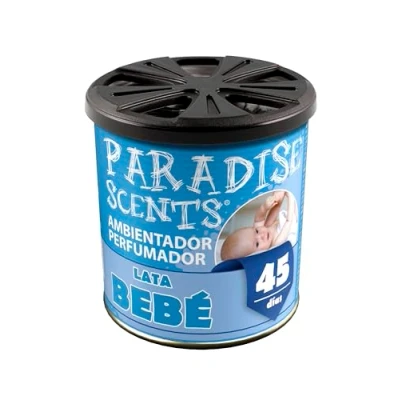 Image of Paradise Scents Perfumed Gel Air Freshener in 100g tin. Baby scent. Pleasant and long lasting Perfect for Car, Home or Office.