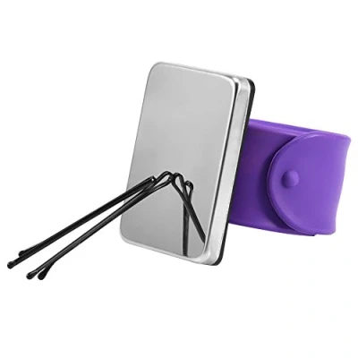 Image of Magnetic Wrist Band, Hairpin Hair Grip Holder, Silicone Strap Bracelet, Clip Collector For Clips &amp; Barrettes Hairdressing Accessory (Purple)