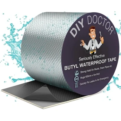 Image of DIY Doctor Butyl Tape Waterproof for Leaks Roof Sealant Outdoor Repair Aluminium Foil 100mm x 5m