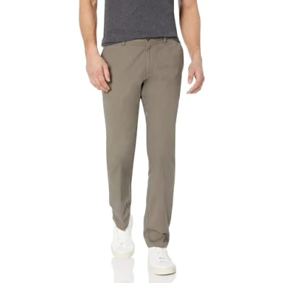 Image of Amazon Essentials Men&#039;s Slim Fit Wrinkle Resistant Flat Front Chino Trouser, Taupe, 31W / 32L