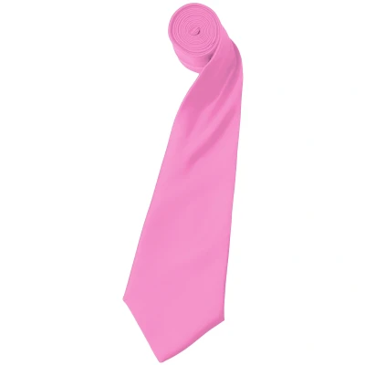 Image of Premier Mens Plain Satin Tie (Narrow Blade) (Pack of 2) (Pink) One Size