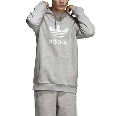 Image of adidas Originals Men&#039;s Trefoil Hoodie, Mottled Medium Grey, S