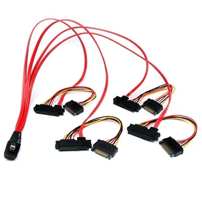 Image of StarTech.com 50cm Internal Serial Attached SCSI Mini SAS Cable SFF8087 to 4x SFF8482 (SAS808782P50)