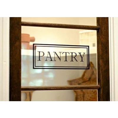 Image of N.SunForest Door Decal Modern Farmhouse Style for Front Decals Vinyl 13.3&quot; W x 5&quot; H Pantry