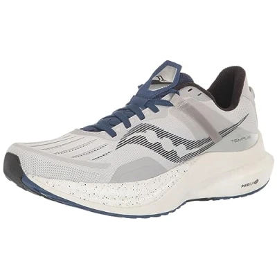 Image of Saucony Men&#039;s Tempus Running Shoe, Concrete/Indigo, 11