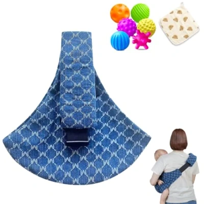 Image of Baby Sling Carrier, Adjustable Easy Toddler Carrier Comfortable Wrap for Newborn Up to 3 36 Months (Blue)