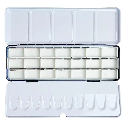 Image of FCLUB Empty Watercolor Palette Paint Tin with 21Pcs Full Pans