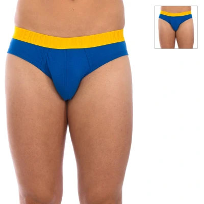 Image of Bikkembergs Mens Pack 2 Fashion Slips Bicolor BKK1USP04BI man Blue Cotton Size Small