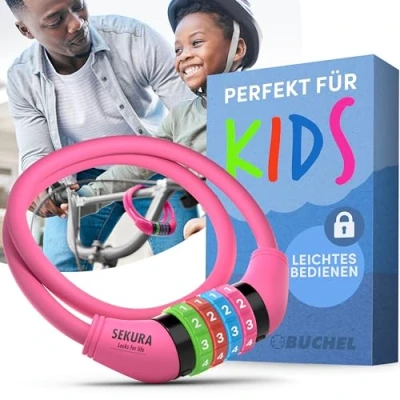 Image of Büchel Children&#039;s Bicycle Lock I Colourful and without Key Combination Bicycle, Accessories Children, Children