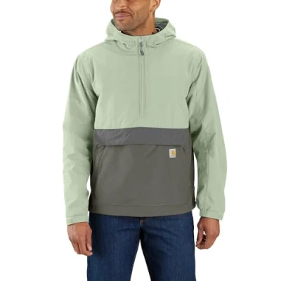Image of Carhartt Men Lightweight Jacket Packable Anorak, Color:tender green/dusty olive, Size:L