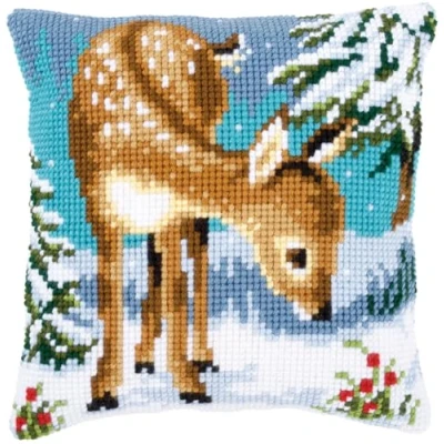 Image of Vervaco Cross Stitch Kit: Cushion: Little Deer, COTTON, NA, 40 x 40cm