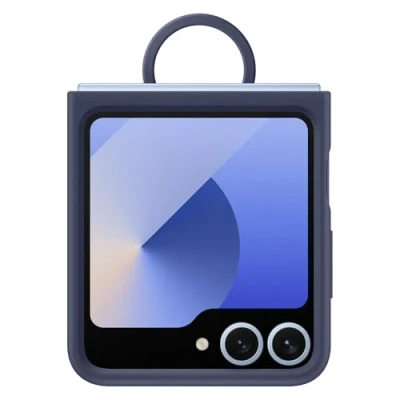 Image of Samsung Silicone Back Cover with Ring Dark Blue Galaxy Z Flip 6