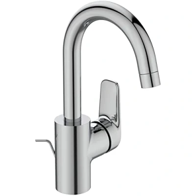 Image of Ideal Standard B1716AA Ceraflex tap with high Metal Pull Button Drain Fitting G1 ¼, Attachment from Below, Pipe Aerator, spout 146 mm, Outlet Height 191 Chrome, Auslaufhöhe 191mm