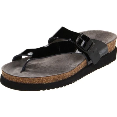 Image of Helen Black Patent Leather Women&#039;s Slide Sandals