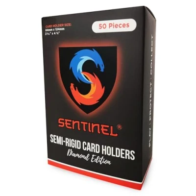 Image of Sentinel® Semi Rigid Card Holders (50 Pack) Premium Sleeves for Trading and Collectible Games Savers Ideal Grading Submissions (PSA, BGS, CGC)
