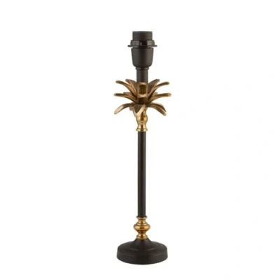 Image of Base Only Palm Table Lamp Satin Brass, Black Metal