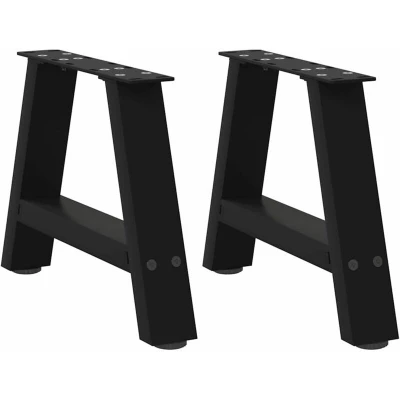 Image of vidaXL Coffee Table Legs A Shaped 2 pcs Black 50x(30 31) cm Steel