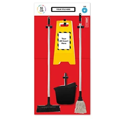 Image of MODULEAN™ Shadow Boards 5S Lean Compliant &amp; Vis Comm for The Workplace (Red, Board 6 Cleaning XL)