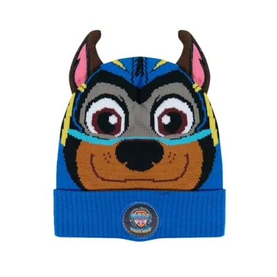 Image of ONOMATO! Paw Patrol Chase Kids Boys Beanie Winter Hat with Ears, Blue, One Size