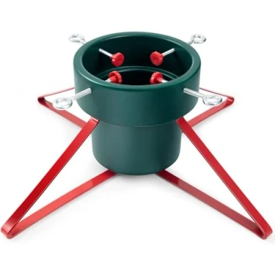 Image of SKYTE® Christmas Tree Stand for Live Tree, Adjustable Metal Holder Real up to 2.4m Ft, Heavy Duty Large Base Xmas Decoration 50 120mm Trunk Diameter