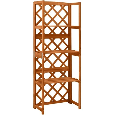 Image of vidaXL Trellis with Shelves 55x30x140 cm Solid Fir Wood
