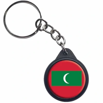 Image of Ozorath Maldives National Flag Keyring Keychain Key Ring Chain With Trolley Coin