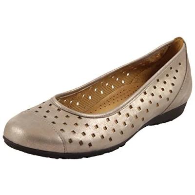 Image of Gabor Ruffle L, Women Ballet Flats, Gold (Gold Leather), 5.5 UK (38 1/2 EU)