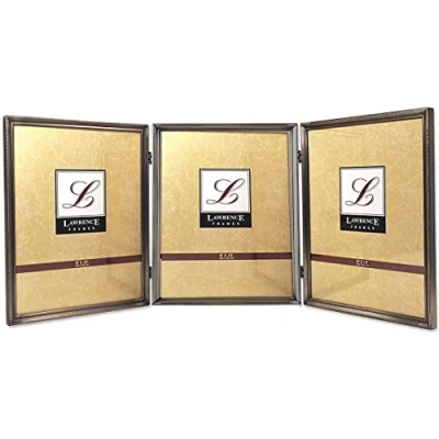 Image of Lawrence Frames Bead Border Design, 8 x 10 Triple, Pewter