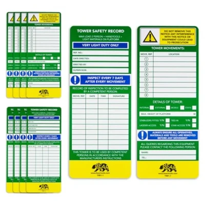 Image of BearTOOLS Tower Inspection Record Kit Mobile Moving Platform Safety Safe Working Loads Movement References (10 Inserts (Only))