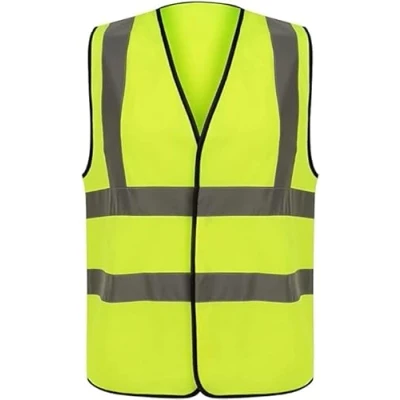 Image of Hi Vis Viz Safety Vest High Visibility Reflective Tape Waistcoat Waterproof Lightweight Security Workwear Jacket Orange Yellow (Yellow, L)