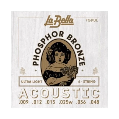 Image of La Bella 7GPUL Phosphor Bronze Ultra Light Acoustic Guitar String
