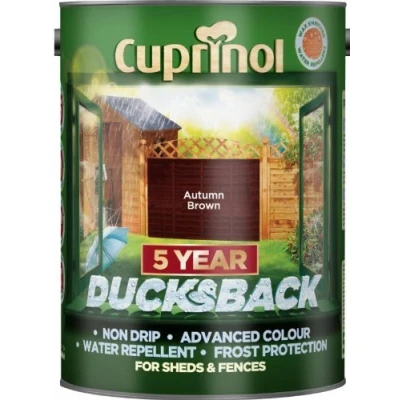 Image of Cuprinol 5 Litre, Year Ducksback Colours Autumn Brown