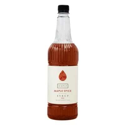 Image of Simply Maple Spice Syrup, Vegan &amp; Nut Free Flavoured Syrup for Coffee, Cocktails Baking (1 Litre)