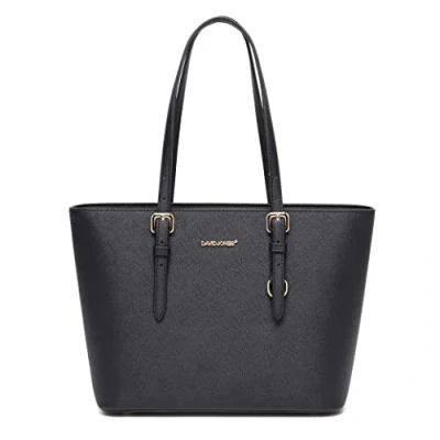 Image of David Jones Women&#039;s Shopping Handbag Shoulder Bag PU Leather Long Handle Shopper Capacity Medium Size Elegant City Black