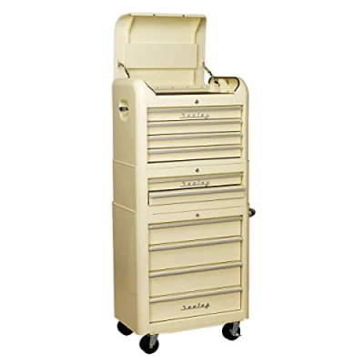Image of Sealey Premier Retro Style Topchest, Mid Box &amp; Rollcab Combination 10 Drawer Cream