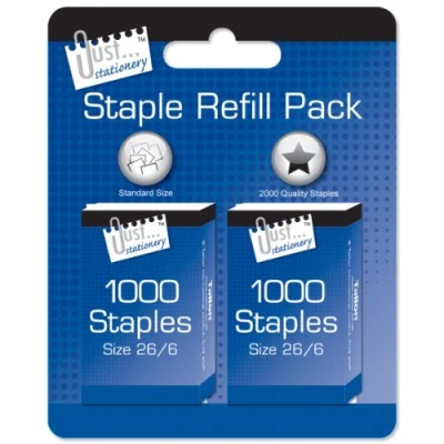 Image of Just Stationery 2 x 1000 No 26 Staples