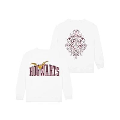 Image of Harry Potter Girls Sweatshirt Hogwarts Jumper Cotton Jumpers White 11 12 Years