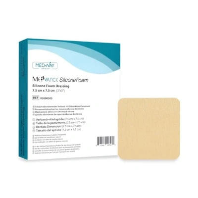 Image of MedVance TM Silicone Adhesive Foam Absorbent Dressing, 7.5 cm x cm, Box of 5 dressings
