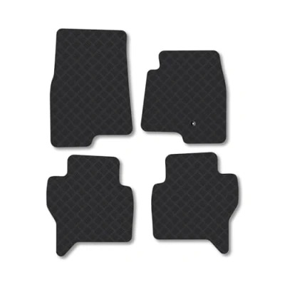 Image of Rubber Car Mats Compatible with Mitsubishi Shogun Di D (2000 2007) [Lwb] Tailored Fit Floor Set Accessory Black Custom 4 Pieces Clips Anti Slip Backing, Heavy Duty &amp; Waterproof