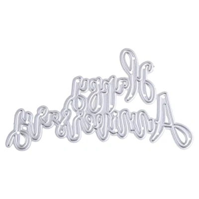 Image of Happy Anniversary Metal Cutting Dies Stencil DIY Scrapbooking Album Stamp Paper Die Cuts for Card Making On Clearance